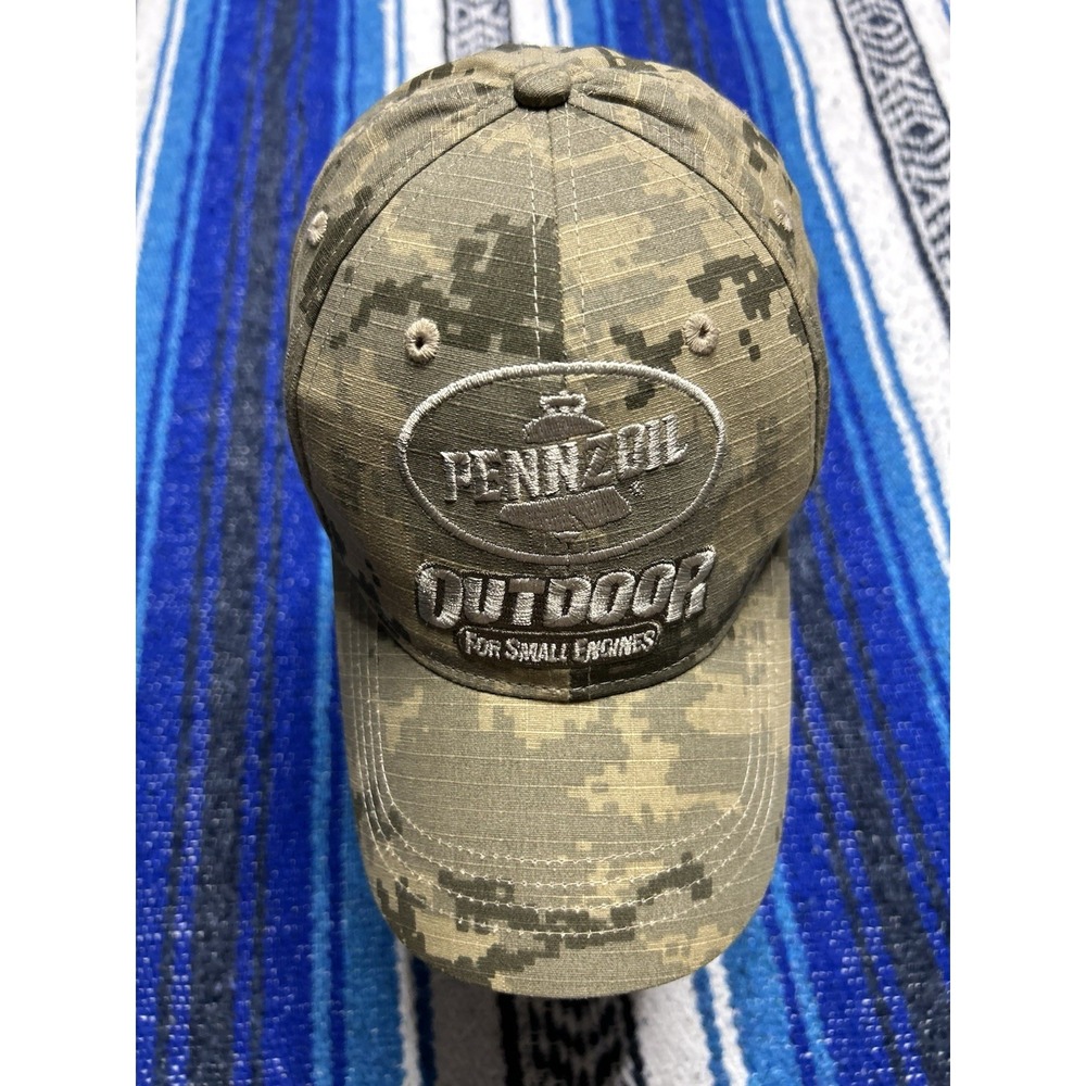 Y2K Pennzoil Outdoor Digital Camo Hat For Small Engines Logo Mens Strapback Cap